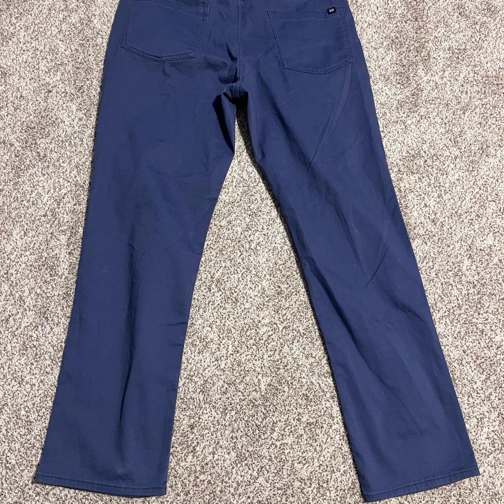 Gap Men’s Navy Straight Leg Pants Size 34x30 Flat Front Casual - Picture 7 of 12